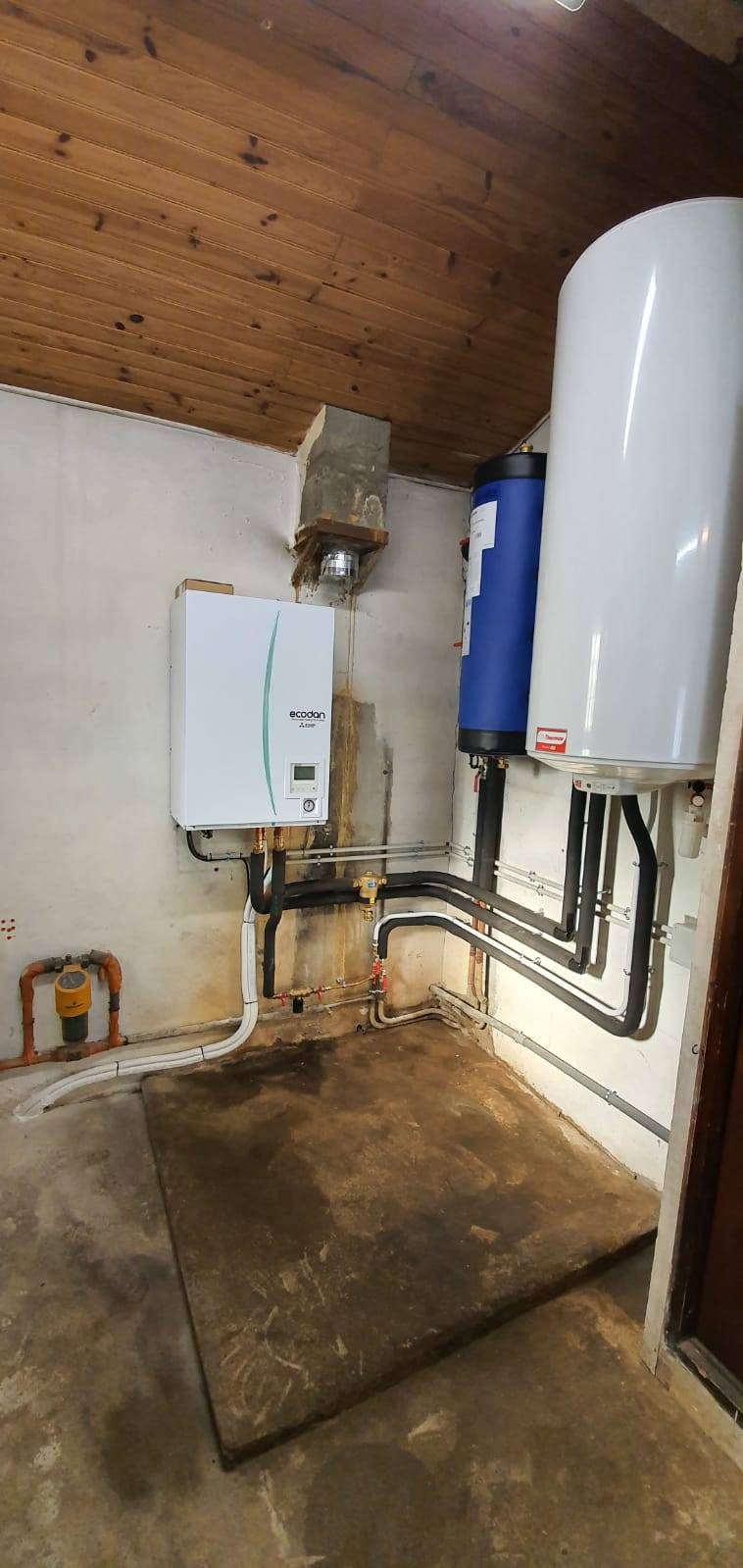 Installation pompe à chaleur Mitsubishi Electric pour le chauffage dans un sous sol à Brignoles